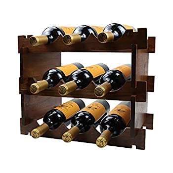【中古】【輸入品・未使用】ワインラック 木製 3段 9本 容量 ワインラック カウンタートップ ワインホ..