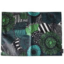 【中古】【輸入品・未使用】マリメッコ marimekko プレイスマット ランチョンマット Siirtolapuutarha シイルトラプータルハ グリーン×ブラック×ホワイト 69859 160 42.5x