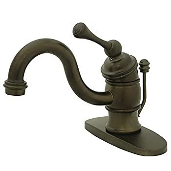 【中古】【輸入品・未使用】Kingston Brass KB3405BL Single Handle 4 in. Centerset Lavatory Faucet with Retail Pop-up & Optional Deck Plate [並行輸入品]