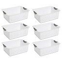 【中古】【輸入品 未使用】Sterilite 16248006 Medium Ultra Basket with Titanium Inserts カンマ White カンマ 6-Pack by STERILITE 並行輸入品