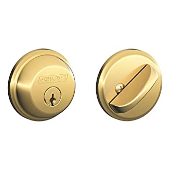【中古】【輸入品・未使用】Schlage B60N505 Deadbolt%カンマ% Keyed 1 Side%カンマ% Bright Brass by Schlage Lock Company