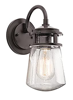 楽天ムジカ＆フェリーチェ楽天市場店【中古】【輸入品・未使用】Kichler Lighting 49444AZ Lyndon 1-Light 11-Inch Outdoor Wall Lantern％カンマ％ Architectural Bronze Finish with Clear Seedy Glass by Kichler