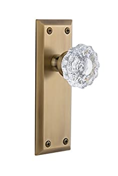 【中古】【輸入品・未使用】Grandeur Fifth Avenueプレートwith Versaillesクリスタルノブ、ダブルダミー、ビンテージ真鍮