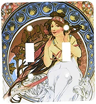 【中古】【輸入品・未使用】3dRose lsp_171470_2 Mucha ? 音楽ライトスイッチカバー
