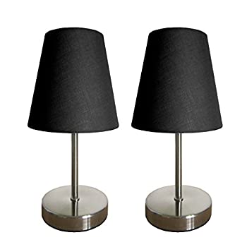 【中古】【輸入品・未使用】Simple Designs LT2013-BLK-2PK Sand Nickel Mini Basic Table Lamp 2 Pack..