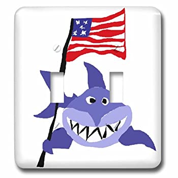 šۡ͢ʡ̤ѡ3drose LSP 216719?_ 2?Funny Shark Holding American Flag???֥ڤؤå