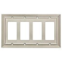 【中古】【輸入品・未使用】Franklin Brass W35228-SN-C Classic Architecture Quad Decorator Wall Plate / Switch Plate / Cover%カンマ% Satin Nickel by Franklin Brass