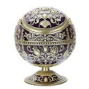 【中古】【輸入品・未使用】LAUYOO 防風灰皿 蓋付き タバコ 金属製 ポータブル 葉巻灰皿 臭い除去器 屋内 屋外 手刻印 ローズパターン スパークルファンシーギフト メンズ