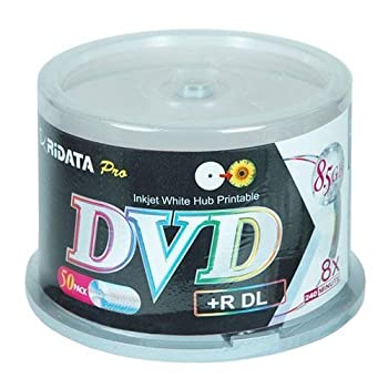 【中古】【輸入品・未使用】Ritek Ridata DRD + 858-rdiwn-cb50?DVD + R 2層( DL ) 8?xホワイトインク..