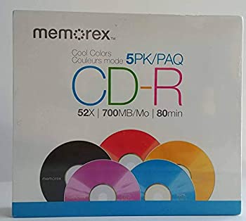 【中古】【輸入品・未使用】Memorexクール色CD - R 52?x 700?MB 80分( 5パック)