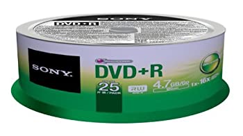 【中古】【輸入品・未使用】Sony 25DPR47SP 16x DVD+R 4.7GB Recordable DVD Media - 25 Pack Spindle [並行輸入品]