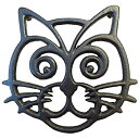 【中古】【輸入品 未使用】Cat Trivet - Black Cast Iron - for Kitchen Dining Table - More Than One Makes a Set for Counter カンマ Wall Art or Decoration Accessory