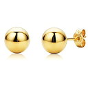 【中古】【輸入品・未使用】14K Yellow Gold Ball Stud Earrings%カンマ% 6mm(4)