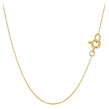 yÁzyAiEgpz10k Yellow Gold Classic Mirror Box Chain Necklace%J}% 0.45mm%J}% 18%_uNH[e%