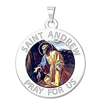 【中古】【輸入品・未使用】Saint Andrew Religious Medalカラー10?K and14?K黄色またはホワイトゴールド、またはスターリングシルバー