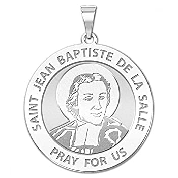 šۡ͢ʡ̤ѡSaint jean-baptiste de la Salle Religious Medal 14?Kޤϥۥ磻ȥɡޤϥ󥰥С