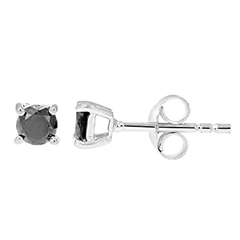 【中古】【輸入品・未使用】Black Diamond Stud Earrings in Sterling Silver 【中古】【輸入品・未使用】Black Diamond Stud Earrings in Sterling Silver