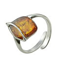 【中古】【輸入品・未使用】Honey Amber andスターリングシルバー調節可能なリング%ダブルクォーテ% Hanna %ダブルクォーテ%(4)