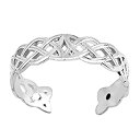 yÁzyAiEgpz14K White Gold Celtic Knot Weave Design Cuff Style Adjustable Toe Ring