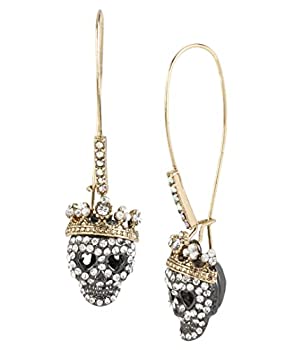 yÁzyAiEgpz[xbcBEW\]Betsey Johnson%_uNH[e%Dark Shadows%_uNH[e% Pave Skull Long Drop Earrings WG[ [sAi]