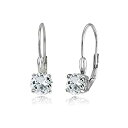 【中古】【輸入品・未使用】スターリングシルバーライトアクアマリン6?mmラウンドLeverbackイヤリング