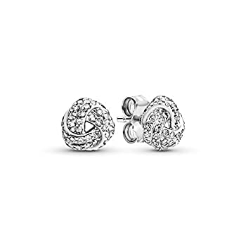 【中古】【輸入品・未使用】Pandoraきらめくノットスタッドピアスジュエリーキュービックジルコニアスターリングシルバー