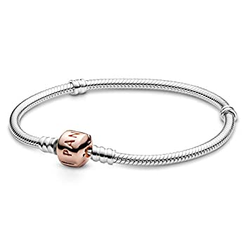 【中古】【輸入品・未使用】Pandora Jewelry Moments スネークチェーンチャーム パンドラローズブレスレット%カンマ% 28 CM%カンマ% 金属%カンマ% 宝石なし。%カンマ%