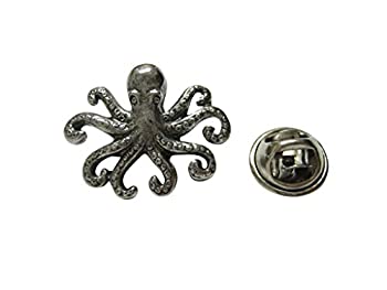 【中古】【輸入品・未使用】Silver Toned Textured Octopusラペルピン