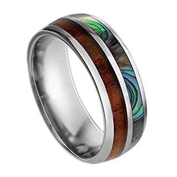 【中古】【輸入品・未使用】Aloha Jewelry Company タングステンカーバイド ハワイアン コアウッド アバロンシェルインレー 8mm 快適フィット リング/結婚指輪 【中古】【輸入品・未使用】Aloha Jewelry Company タングステンカーバイド ハワイアン コアウッド アバロンシェルインレー 8mm 快適フィット リング/結婚指輪