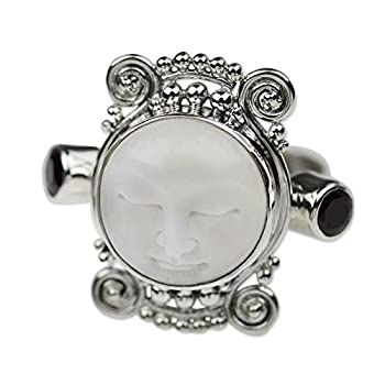 【中古】【輸入品・未使用】Novicaガーネット。925スターリングシルバーCarvedボーンリング、' Moon Dream '