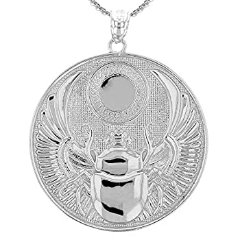 【中古】【輸入品・未使用】Animal Kingdom スターリングシルバー 古代エジプトの翼付きスカラベペンダントネックレス シルバー