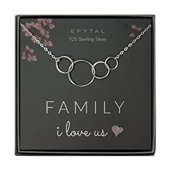 【中古】【輸入品・未使用】EFYTAL ネックレス スターリングシルバー 4つのサークルファミリーI Love Usネックレス 母 父 2 キッズ 母の日 ジュエリー ギフト 4 妻 【中古】【輸入品・未使用】EFYTAL ネックレス スターリングシルバー 4つのサークルファミリーI Love Usネックレス 母 父 2 キッズ 母の日 ジュエリー ギフト 4 妻