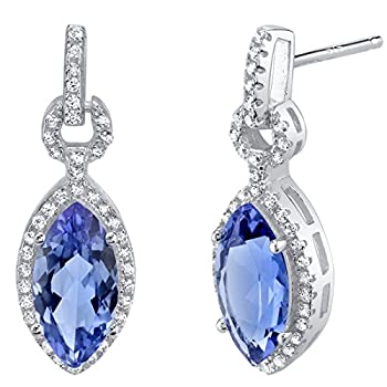 【中古】【輸入品・未使用】シミュレートタンザナイトスターリングシルバーMarquiseロイヤルイヤリング