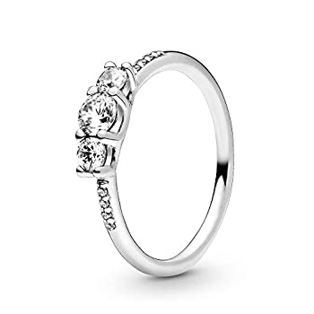 【中古】【輸入品・未使用】Pandora Jewelry クリアスリーストーンキュービックジルコニアリング スターリングシルバー製 サイズ6 【中古】【輸入品・未使用】Pandora Jewelry クリアスリーストーンキュービックジルコニアリング スターリングシルバー製 サイズ6
