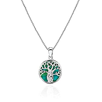 【中古】【輸入品・未使用】スターリングシルバーシミュレートターコイズAbaloneまたはPolished Tree of Lifeペンダントネックレス 【中古】【輸入品・未使用】スターリングシルバーシミュレートターコイズAbaloneまたはPolished Tree of Lifeペンダントネックレス