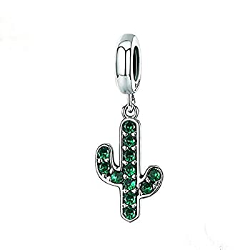 yÁzyAiEgpzGreen Cactus Charm 925 Sterling Silver Botany Charm Beads for Fashion Charms Bracelet & Necklace