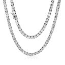 【中古】【輸入品・未使用】GOLD IDEA JEWELRY ヒップホップ 1列 アイスアウト テニスチェーン ステンレススチール 4mm/5mm AAA+ キ...