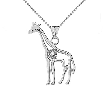 【中古】【輸入品・未使用】繊細なスターリングシルバー ダイヤモンド キリン アウトライン チャーム ペンダント ネックレス 【中古】【輸入品・未使用】繊細なスターリングシルバー ダイヤモンド キリン アウトライン チャーム ペンダント ネックレス