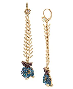 【中古】【輸入品・未使用】Betsey Johnson (GBG) レディース パヴェフィッシュ リニアイヤリング ブルー ワンサイズ 【中古】【輸入品・未使用】Betsey Johnson (GBG) レディース パヴェフィッシュ リニアイヤリング ブルー ワンサイズ