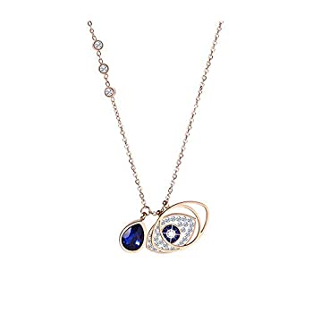 【中古】【輸入品・未使用】JOYID 18Kゴールドステンレススチール イービルアイ ペンダントネックレス ジルコンクリスタル ファッション鎖骨 ラッキーネックレス