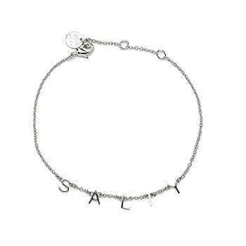 【中古】【輸入品・未使用】Pura Vida 7.25インチ シルバー 塩文字 チャーム ブレスレット - 真鍮ベー..