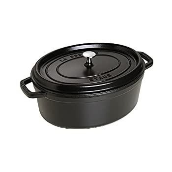 【中古】【輸入品・未使用】STAUB 鋳鉄オーバルココット 7クォート ブラックマット