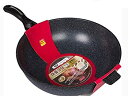 Ceramic Marble Coated Cast Aluminium Non Stick Wok 34 cm (13 1/2 inches) by KW Marble Ware