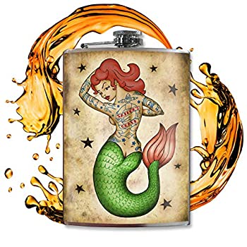 yÁzyAiEgpzTrixie & Milo Tattooed Mermaid 8oz Stainless Steel Flask by Trixie & Milo