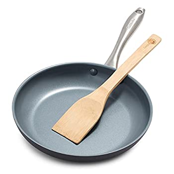 GreenPan Lima 10 Inch Hard Anodized Non-Stick Ceramic Fry Pan with Bonus Bamboo Turner by The Cookware Company