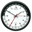 【中古】【輸入品・未使用】Trintec 12 & 24時間ミリタリータイム Swl Zulu Time 24時間壁掛け時計 10インチ ホワイトダイヤル ブラックムーン DSP03