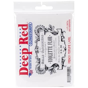 【中古】【輸入品・未使用】Deep Red Cling Stamp 3.5%ダブルクォーテ%X2.25%ダブルクォーテ%-French Perfume Label (並行輸入品)