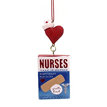 【中古】【輸入品 未使用】NURSES MAKE IT BETTER BANDAGE BOX WITH HEART NURSE ORNAMENT FOR PERSONALIZATION - J1496 by Kurt Adler 並行輸入品