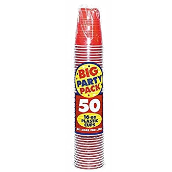yÁzyAiEgpzApple Red Big Party Pack - 16 oz. Plastic Cups - Set of 50 Cups [sAi]