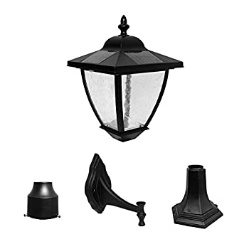 【中古】【輸入品・未使用】Nature Power 23206 16-Inch Bayport Solar Lamp with Super Bright Natural White LEDs and 3 Mounting Options%カンマ% Black [並行輸入品]